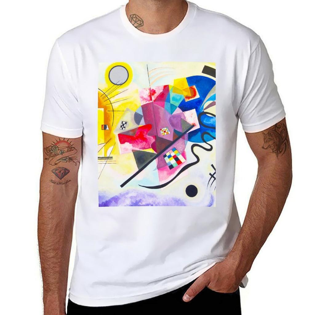 KANDINSKY HD  Yellow Red Blue 1925 TShirt Stain Resistant Casual Tee