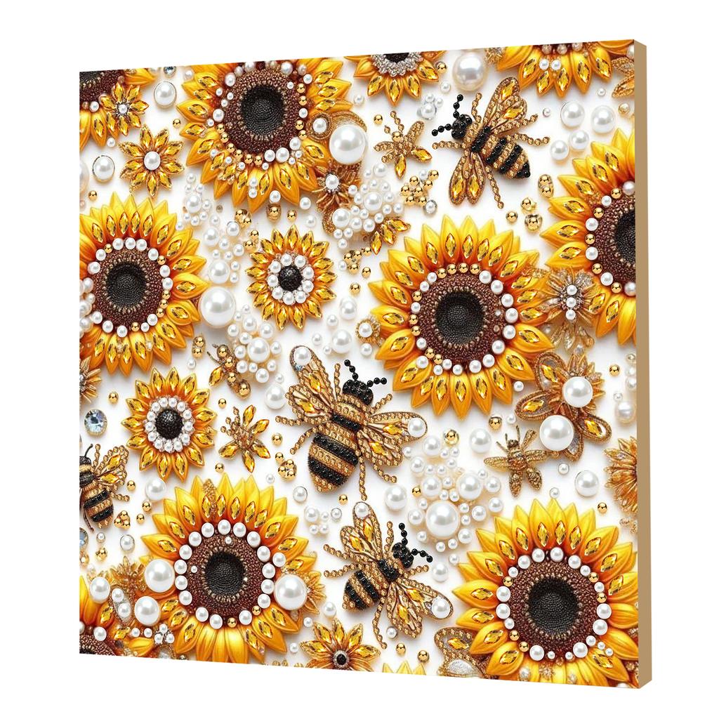 Pearl Gem Diamond Art Painting Kit with Frame 25x25cm Diamond Dots Pearl Gem Painting for Adults & Beginners Home Wall Decor