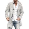 Spring New Men's Pocket Versatile Daily Retro Stand Up Collar Medium Long Woolen Coat Men's Casual Coat Men's Clothing