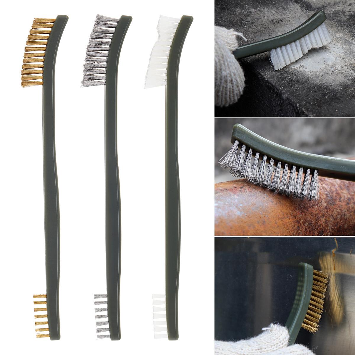 

3pcs Wire Brush Set Steel Metal Brass Nylon Cleaning Polishing Rust Brush Metal Cleaning Brush Tool