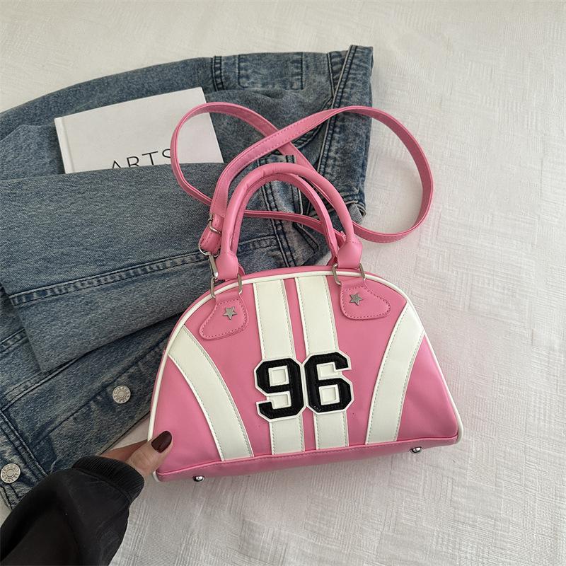 

Niche design women s bags, highend striped contrasting shoulder bags, summer new semiround underarm bags, messenger bags
