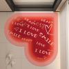 Red Heart-Shaped Carpet Bathroom Mat Diatomaceous Earth Water-Absorbing Mat Quick-Dry Non-Slip Mat