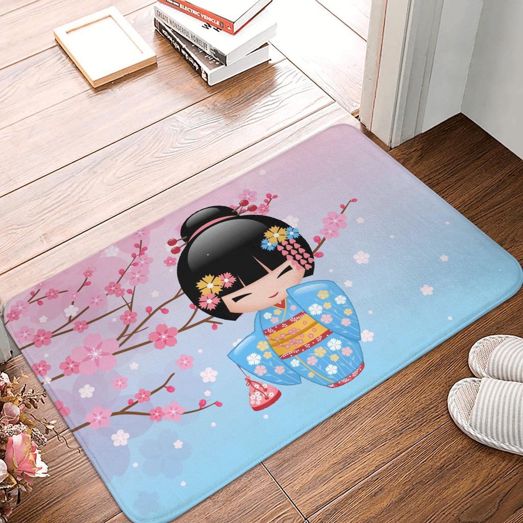 Japanese Sakura Flowers Cherry Blossoms Doormat Mat Anti-Slip Bath Kitchen Bedroom Rug Carpet 40*60cm
