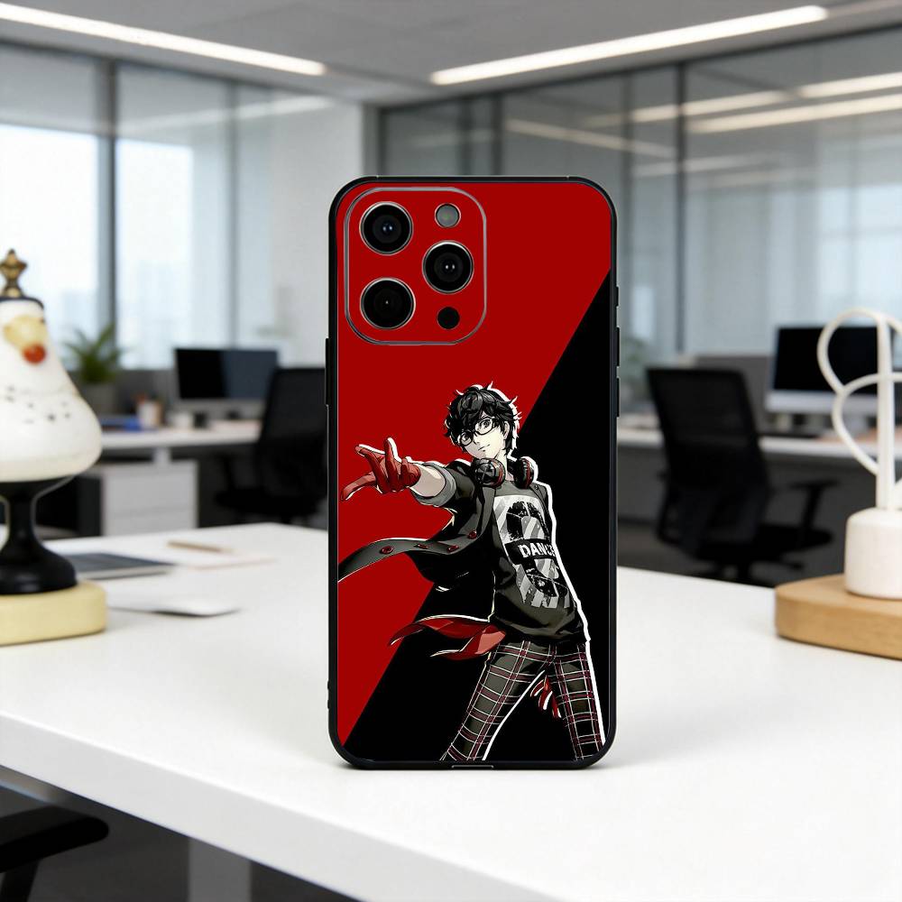 P-Persona 5 COOL Anime Phone Case For iPhone 17, 16,15,14,13,12,11 Plus,Pro Max, Others Soft Black Cover