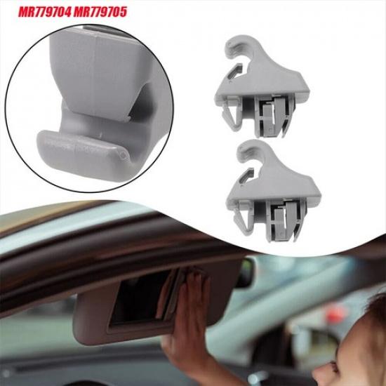 2pcs Grey Sun Visor Holder Clips MR779704 MR779705 For Montero MK3 2000-2006
