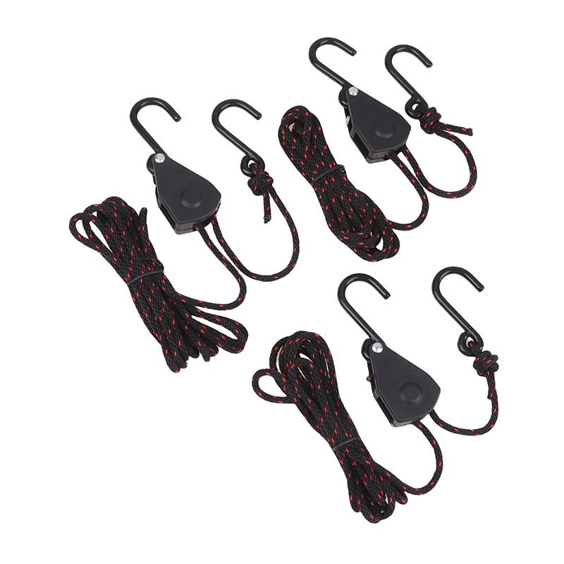 1/8 Inch Adjustable Hanging Rope Clip Tensioner Fixed Buckle Lights Lifting Awning Wind Rope 1Set Pulley Ratchets Camping Tool