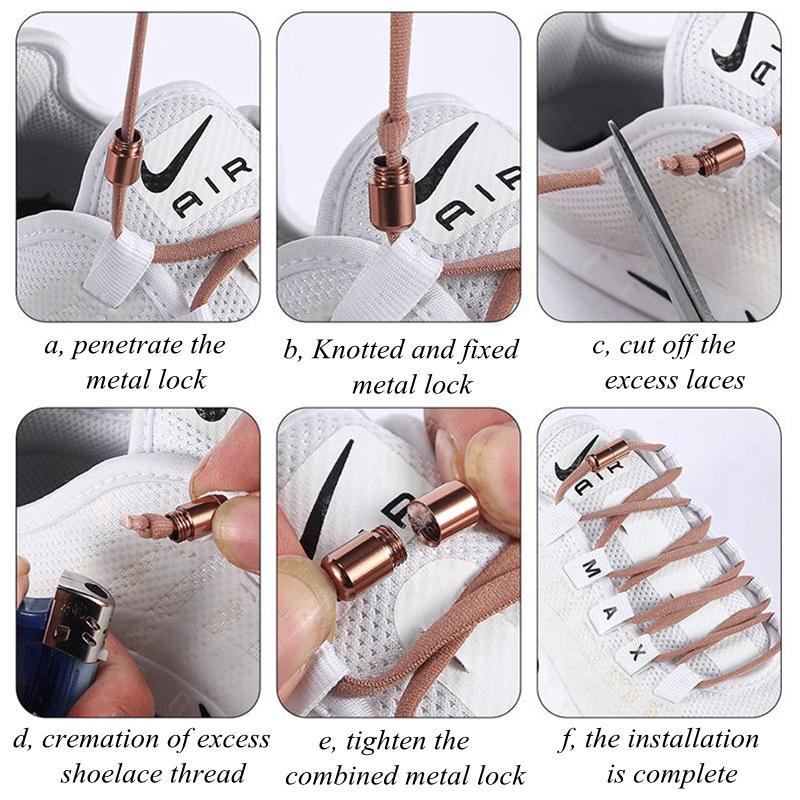 Slip-on No Tie Shoelaces Capsule Lock with Elastic Laces for Sneakers Kids Adults | Quick Lazy Shoelaces One Size Fits All Shoes