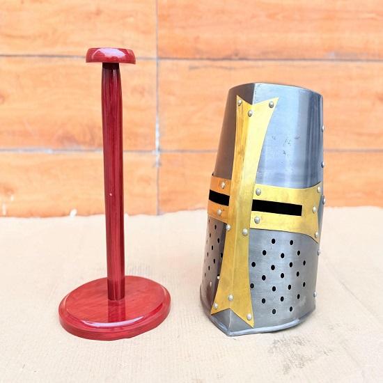 

Шлем тамплиера Шлем средневекового рыцаря Доспехи LARP Косплей Костюм на Хэллоуин Лучший подарок Хэллоуин