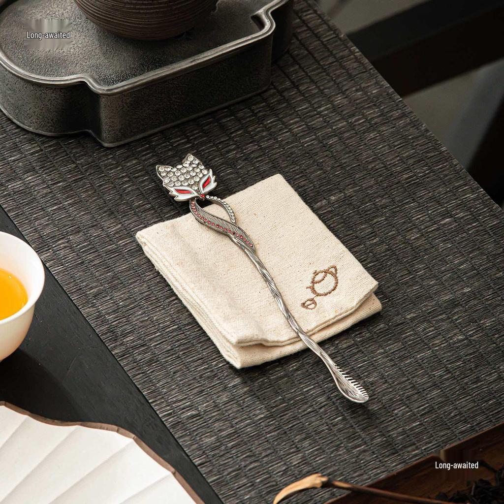 Japanese Tin Tea & Coffee Scoop - Long Handle Stirrer & Dual-Use Incense Burner Tool