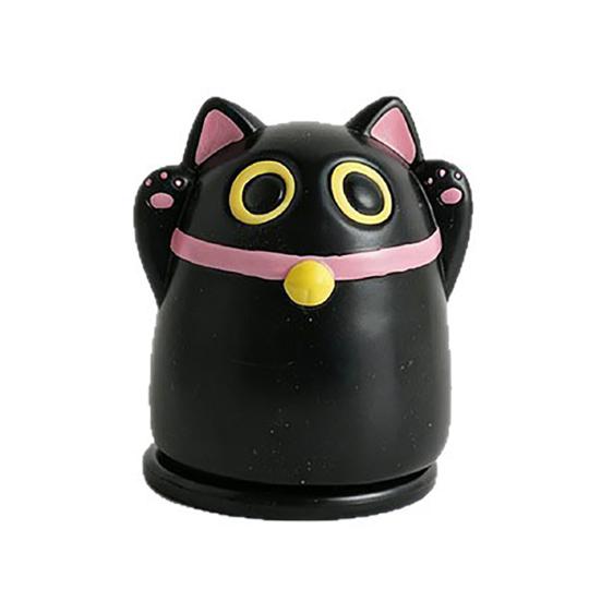 Black Fortune Cat Holder Toothpick Dust-Proof Covered Large Capacity Toothpick Storage Box
