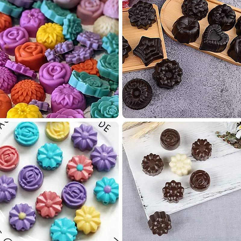 Flower Silicone Molds Rose Chocolate Candy Mould For Fat Bombs Gummy Cake Cupcake Soap Candle Decoration Wax Melts Ice Cube