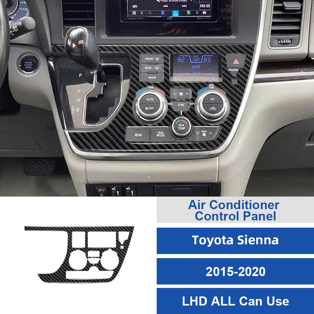 For Toyota Sienna 2015-2016-2017-2018-2020 Carbon Fiber Car Air Conditioner Control Panel Sticker Trim Film Accessories