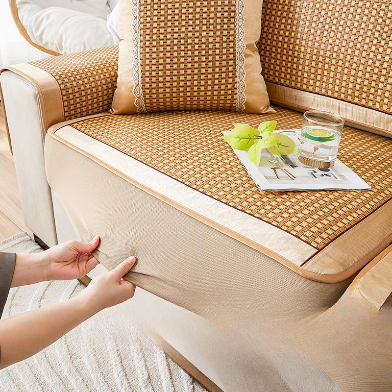 Rattan Mat Sofa Cover Summer Summer Summer Mat All-Inclusive Universal Cover Elastic Universal Dustproof Non-Slip Sofa Cushion...