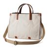 Doubles Mini Tote Bag, 2-Way Tote, Shoulder Bag, B5 Capacity, Made with Japanese No. 10 Paraffin-Coated Canvas and Italian Tanned Cowhide Leather,