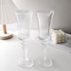French Retro Striped Champagne Glass Couple Crystal Glass Goblet Cup Wine Whiskey Cocktail Juice Glass Tasting Glasses