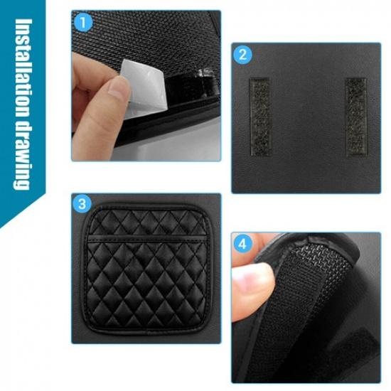 1x Car Interior Storage Pouch Bag Leather Phone Holder Organizer Box Accessories