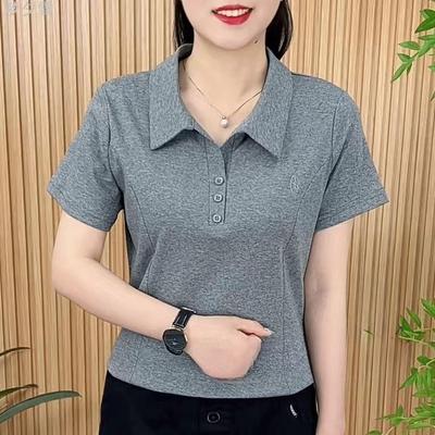 Mom Wears A Large Size Short-sleeved T-shirt for Summer New Casual Top for Middle-aged Women's Fashionable Age-reducing Slim Top for Women
