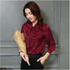 Women's Fashion Casual Spring Fall Solid Color Print Long Sleeve Blouses Shirts