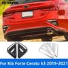 For Kia Forte Cerato K3 Sedan    Carbon Fiber Rear Fog Light Lamp Cover Trim Foglight Protector Exterior Accessories