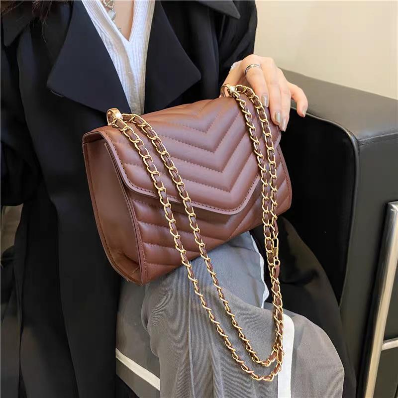 Damen Ein Schulter Mode Retro Kleine Quadratische Tasche Umhängetasche Minimalistischer Stil Damen Kettentasche Geeignet für Reisen-zmt