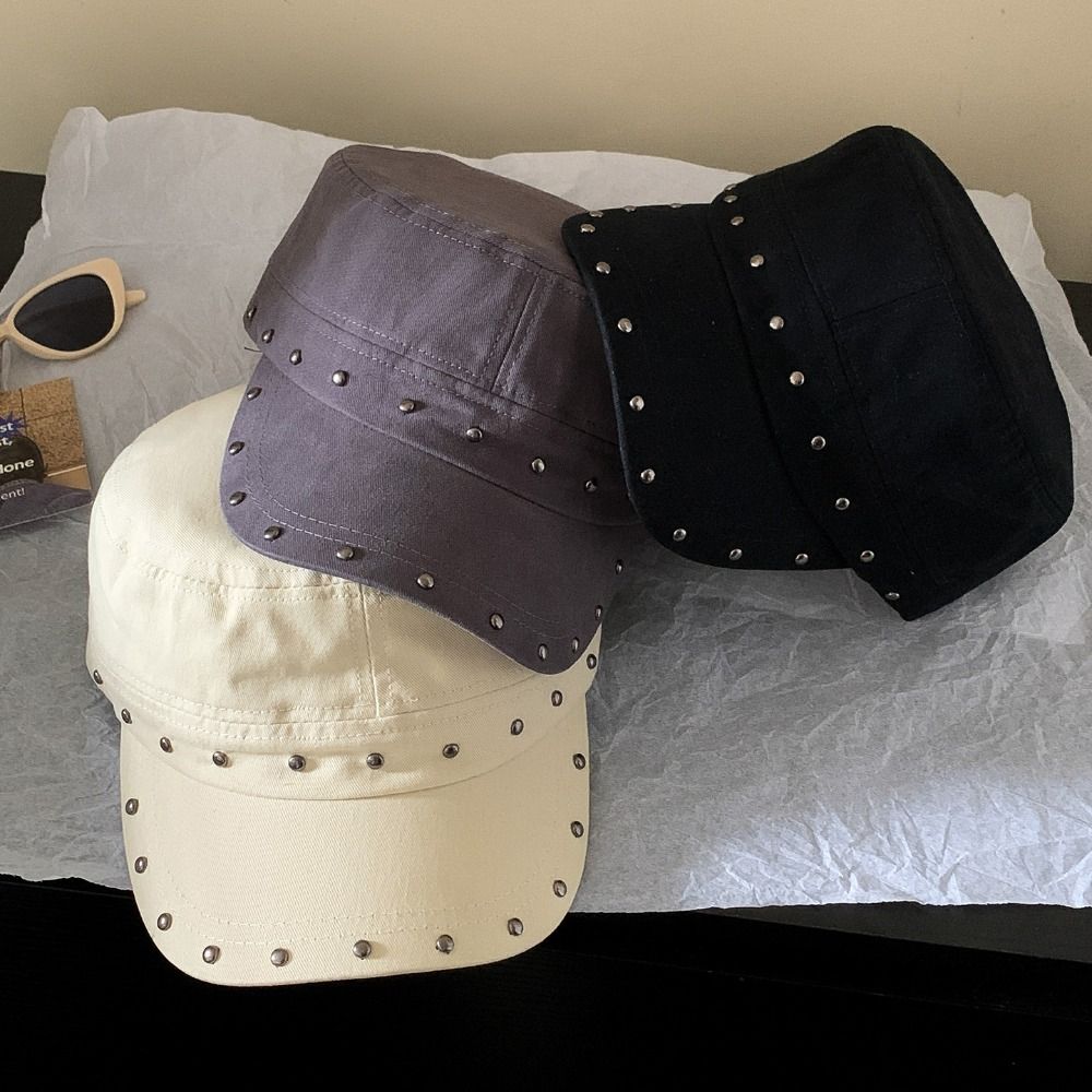 Cotton Rivet Peaked Cap Spice Girls Equestrian Hat Personality Retro Baseball Cap Autumn