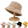 Lamb Wool Faux Female Hat Fur Warm Female Hat Faux Fur Winter Women's Bucket Hat Outdoor Sun Hat Lady Hat EMA