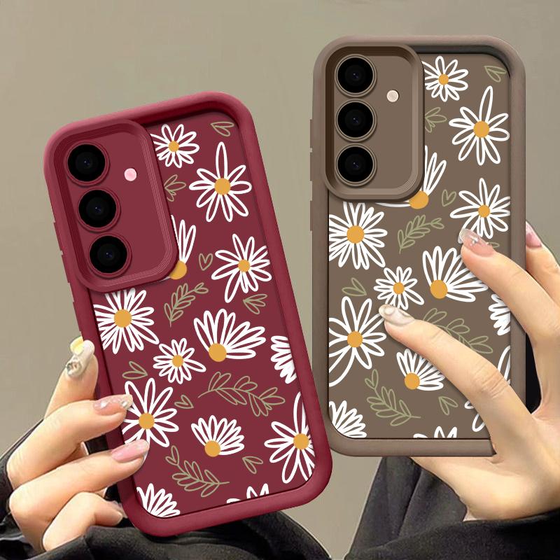 Soft TPU Case For Samsung Galaxy A56 A17 A36 A26 A55 A16 A15 A25 A54 5G S25 Edge S22 S23 Ultra S24 FE Art Flowers Phone Cover