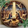 Vintage Metal Tin Sign Christmas Birthday Round Wall Art Home Decor