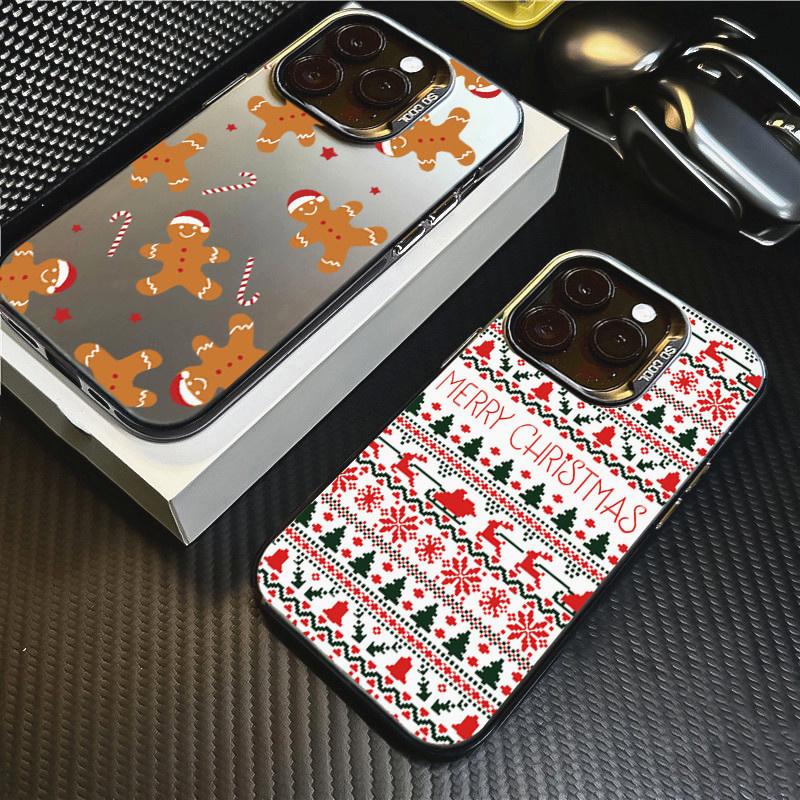 Snowflakes Christmas Electroplate Case For  Redmi Note 13 12 11 Pro Plus 5G 12S 11S 11 10S Redmi 13 12C 13C 14C Hard Cover