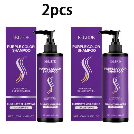 EELHOE Purple Shampoo Bleaching Light Gray Hair Silver Hair Special Nourishing Hair Daily Color Protection Cleansing Shampoo 100ml