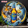Blechschild Tiger Beer Vintage Metallschild Wanddekoration Moderne Abstrakte Wandkunst für Bar Man Cave