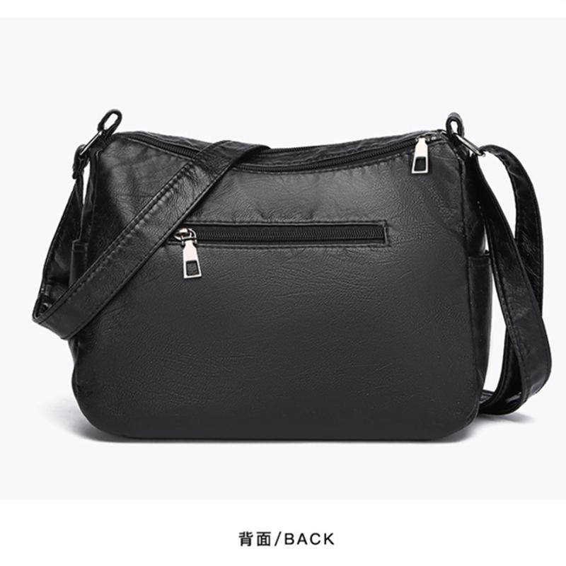 Bolso de Hombro Impermeable de Cuero PU Suave para Mujer Bolso Cruzado Retro Casual Múltiples Bolsillos Gran Capacidad Bolsos Clásicos Versátiles
