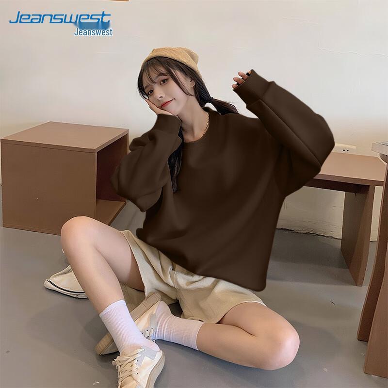 

JEANSWEST Women s American Retro Oversize Crewneck Sweatshirt 2XL