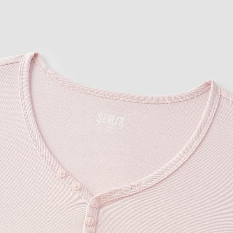 Semir Women's V-Neck Short Sleeve Slim Fit T-Shirt