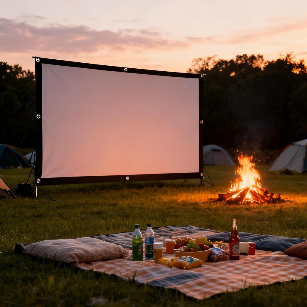 Outdoor Projector Screen Portable Polyester Projector Movie Screen Weather-Resistant Projector Movies Screens for Smartphones