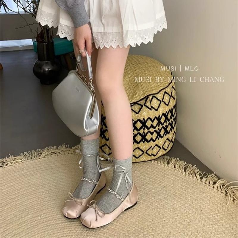 Inner height increase pink ballet single shoes women's shoes 2025 new French spring and autumn Mary Jane gentle evening shoes