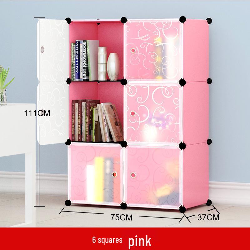Modular Plastic Bookcase with Doors - Modern Simple Design