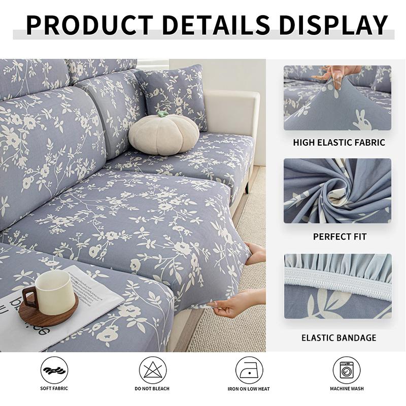 Flexible Chilly Feeling Sofa Seat Pad Cover Form Fitting Couch Protector Grippy Couch Cover Snuggly Launderable Sofa Protector