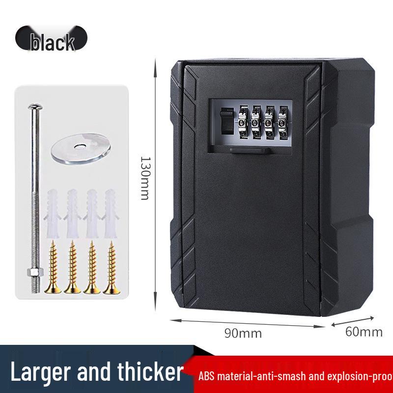Wall-Mounted Key Lock Box with Password for Temporary Use at Home and Guesthouses