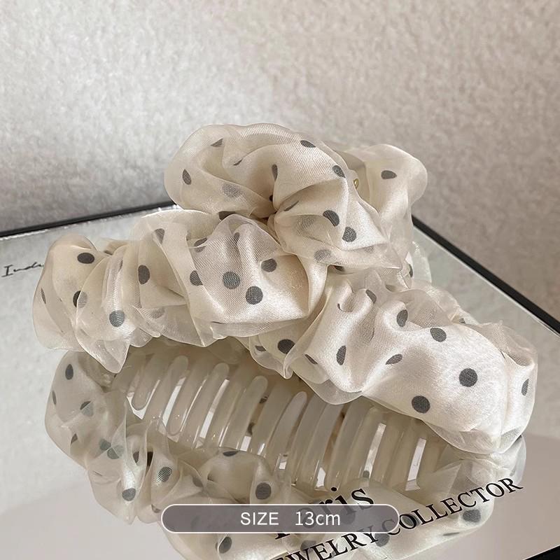 1pc Korean version of temperament, mesh, wave point, grab clip, women's high-end feeling, braided hair, shark clip, grab