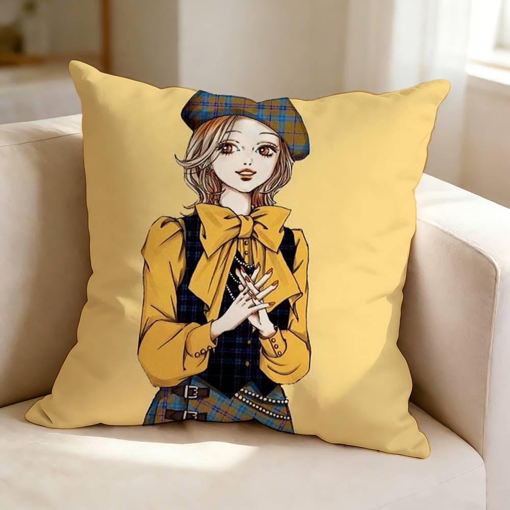 Anime N-Nana K-Komatsu H-Hachi Pillow Case Square Double-Sided Sofa Cushion Cover Bedroom Bedside Pillow