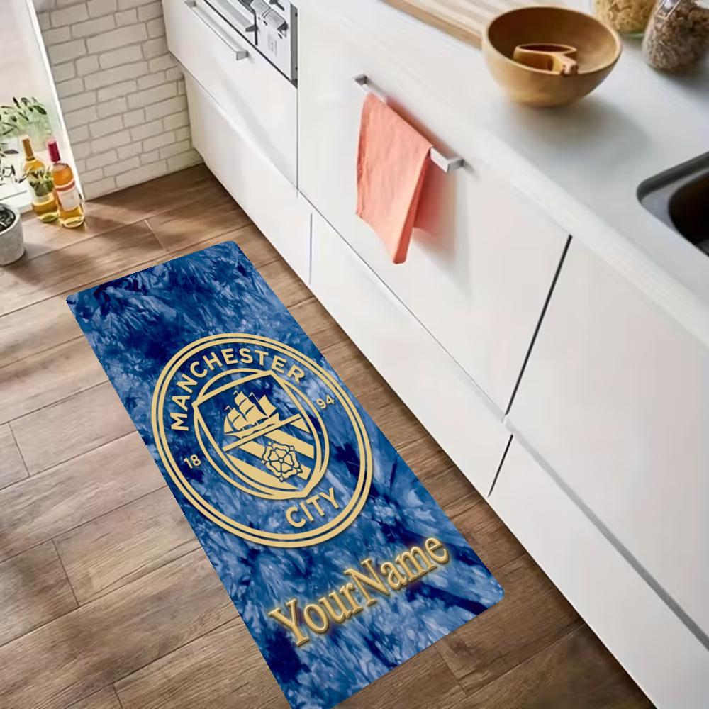 Manchester City Customize Your Name Kitchen Rug Runner Rug Laundry Mat Hallway Entryway The Best Gift Choice