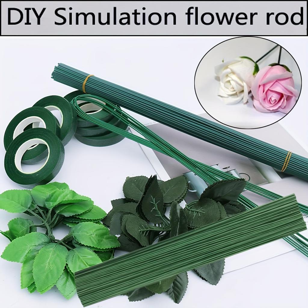 100pcs Dark Green Floral Stem Wire for DIY Crafts and Professional Flower Arrangements - Flexible and Durable Wire for Florists and Hobbyists Alike