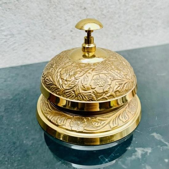 Brass Calling Bell Reception Desk Art Deco Vintage Table Decor Bell Home Decor Birhday Gift