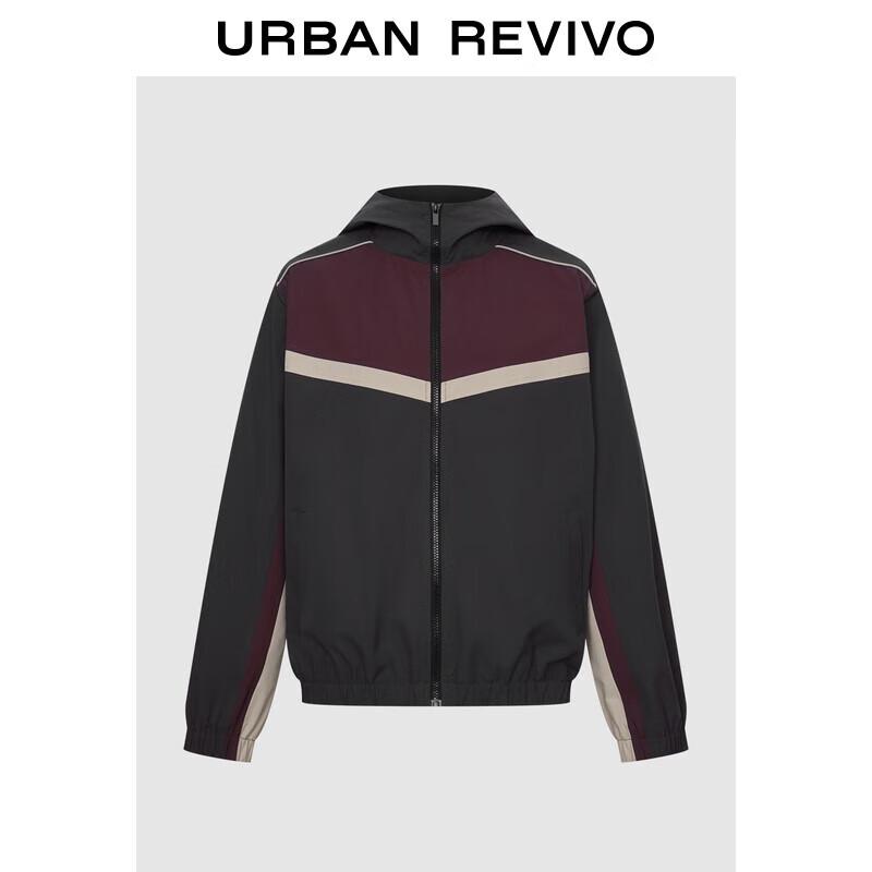 UR Men s Autumn Hooded Color-block Zipper Jacket M