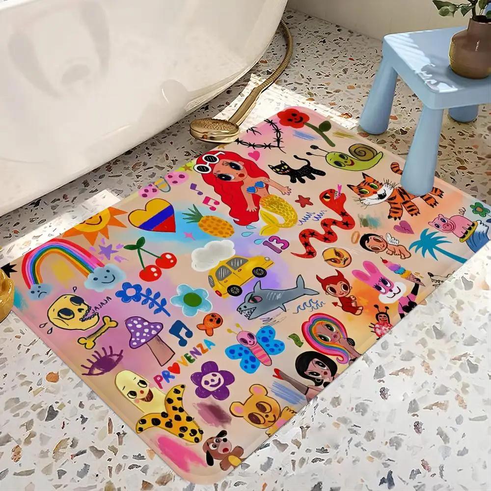 Karol G Female Singer Floor Mat Entrance Door Mat Rectangle Anti-slip Home Soft Badmat Front Door Indoor Outdoor Mat Toilet Rug