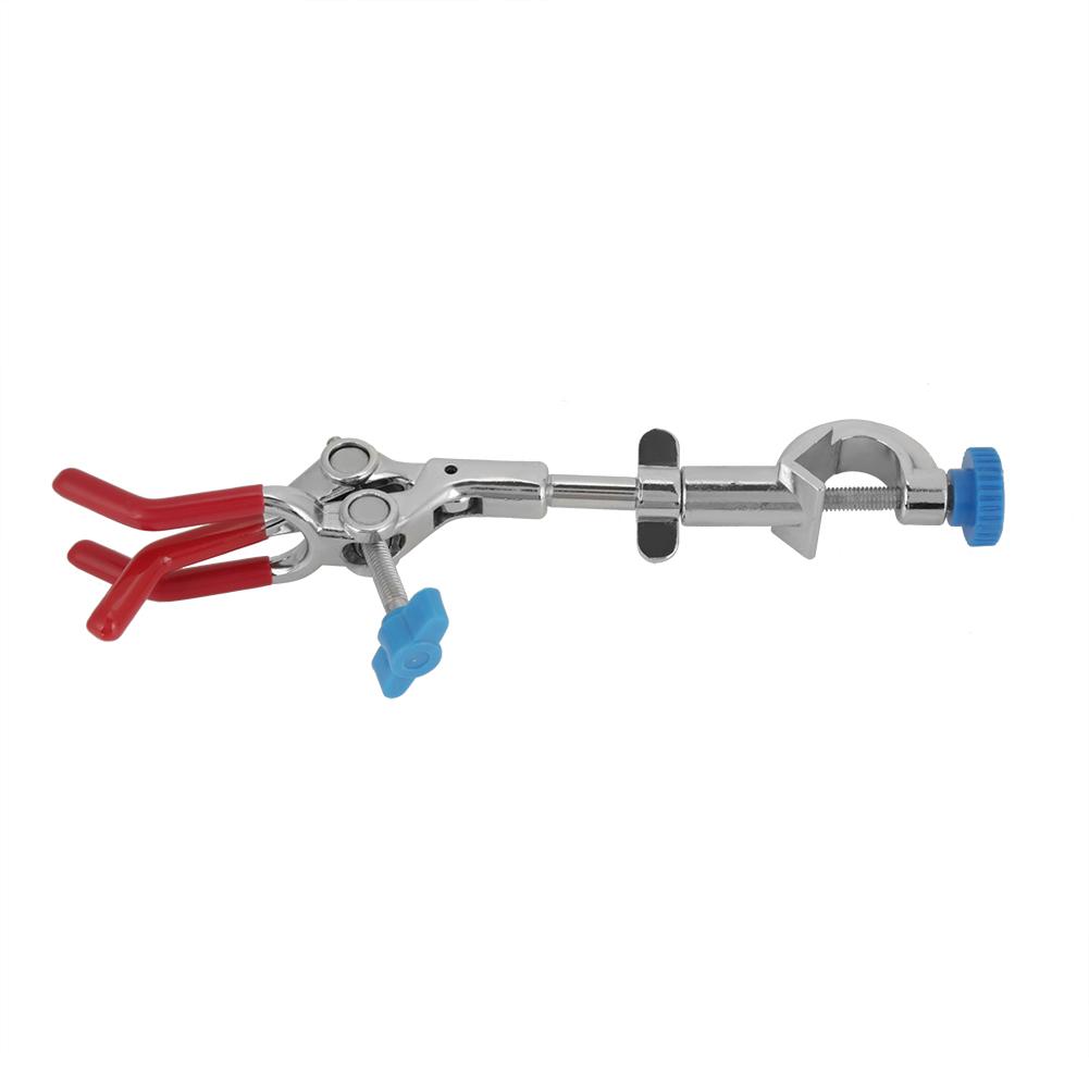 Adjustable Three Prong Swivel Flask Clamp Lab Test Tube Condenser Lab Holder