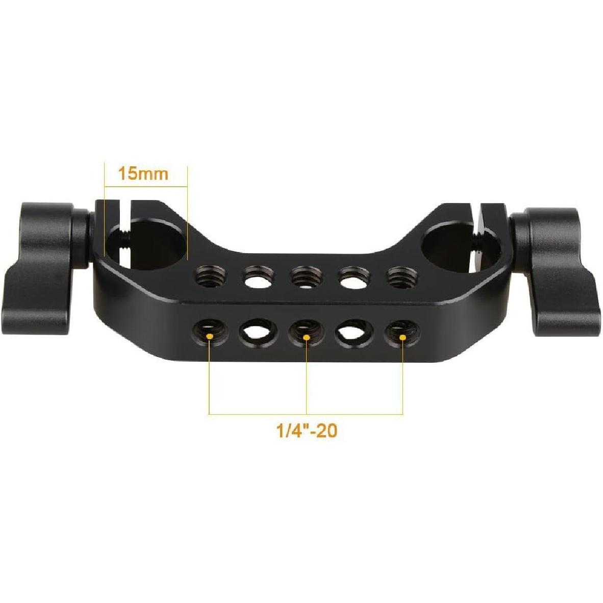 CAMVATE 15mm Rod Clamp for DLSR Camera Rig Cage Baseplate (Black) - 1422