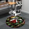 1pc Stained Glass Rose Chair Carpet for Office Non-Slip, Machine Washable Rug for Office - Holiday DecorMachine Made yy251029113