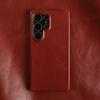 Real Cowhide Leather Phone Case For Samsung Galaxy S24 Ultra S23 Plus S22 S2+ Full Grain Edges Protective Hard Back Cover Coque